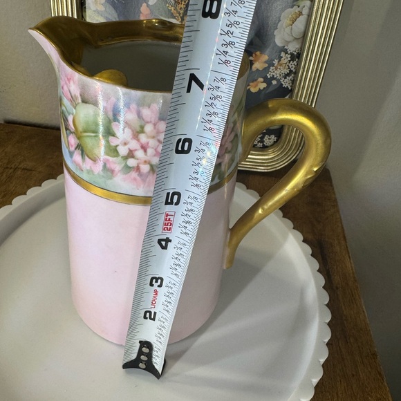 Elegant Pink and Gold Floral Pitcher- replacement parts to JPL France Set - Picture 3 of 5
